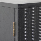 Modern Black Wood Storage Cabinet with Decorative Door, 30in Accent Sideboard for Living Room, Bedroom, or Entryway