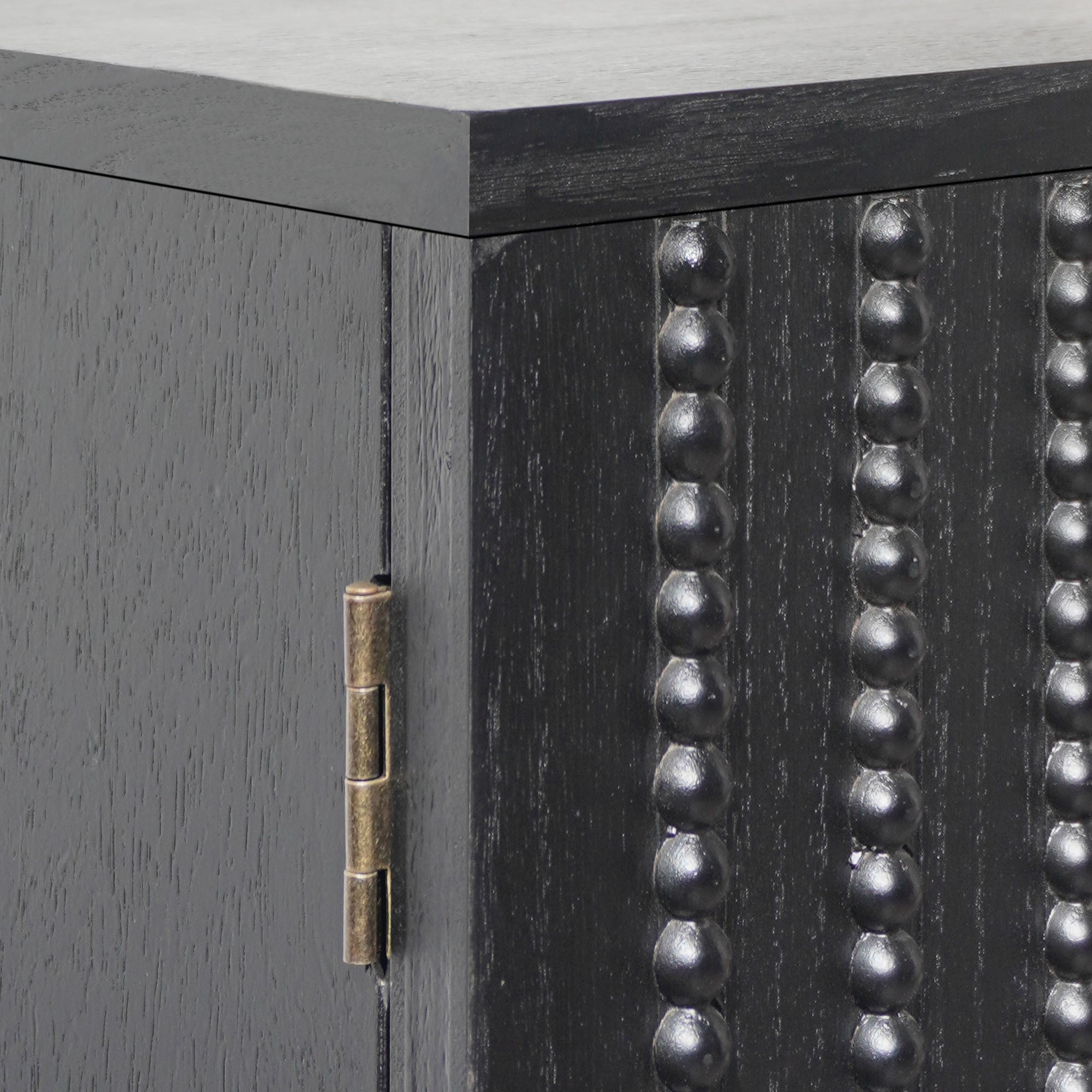 Modern Black Wood Storage Cabinet with Decorative Door, 30in Accent Sideboard for Living Room, Bedroom, or Entryway