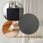 Modern Black Wood Storage Cabinet with Decorative Door, 30in Accent Sideboard for Living Room, Bedroom, or Entryway