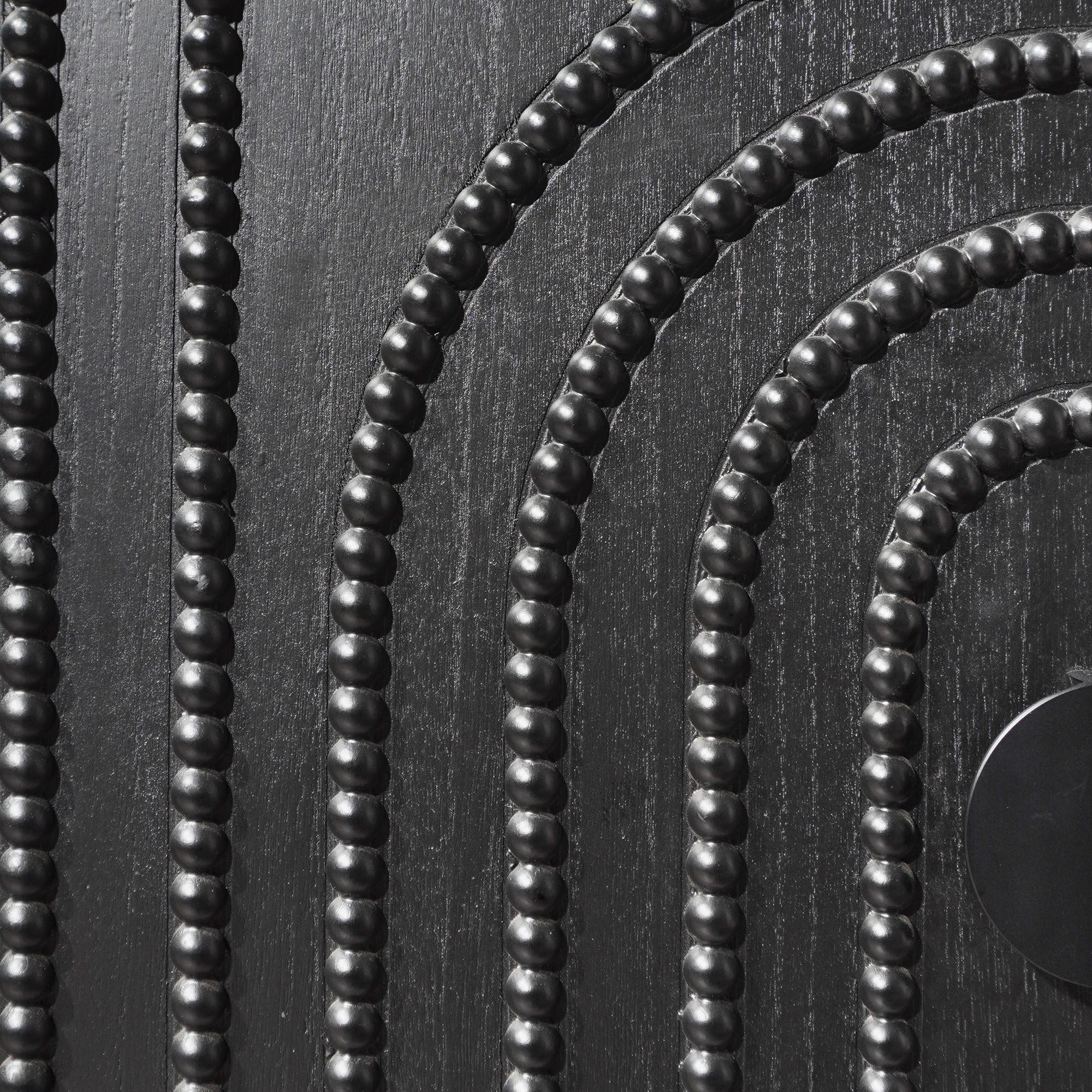 Modern Black Wood Storage Cabinet with Decorative Door, 30in Accent Sideboard for Living Room, Bedroom, or Entryway