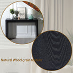 Modern Black Console Table with Ribbed Design,Wood Console Table, 47' W entryway table,Black Entry Table Narrow Console Table, Modern Hallway Table, Modern Sofa Table, Living Room Table