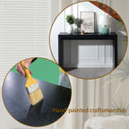 Modern Black Console Table with Ribbed Design,Wood Console Table, 47' W entryway table,Black Entry Table Narrow Console Table, Modern Hallway Table, Modern Sofa Table, Living Room Table