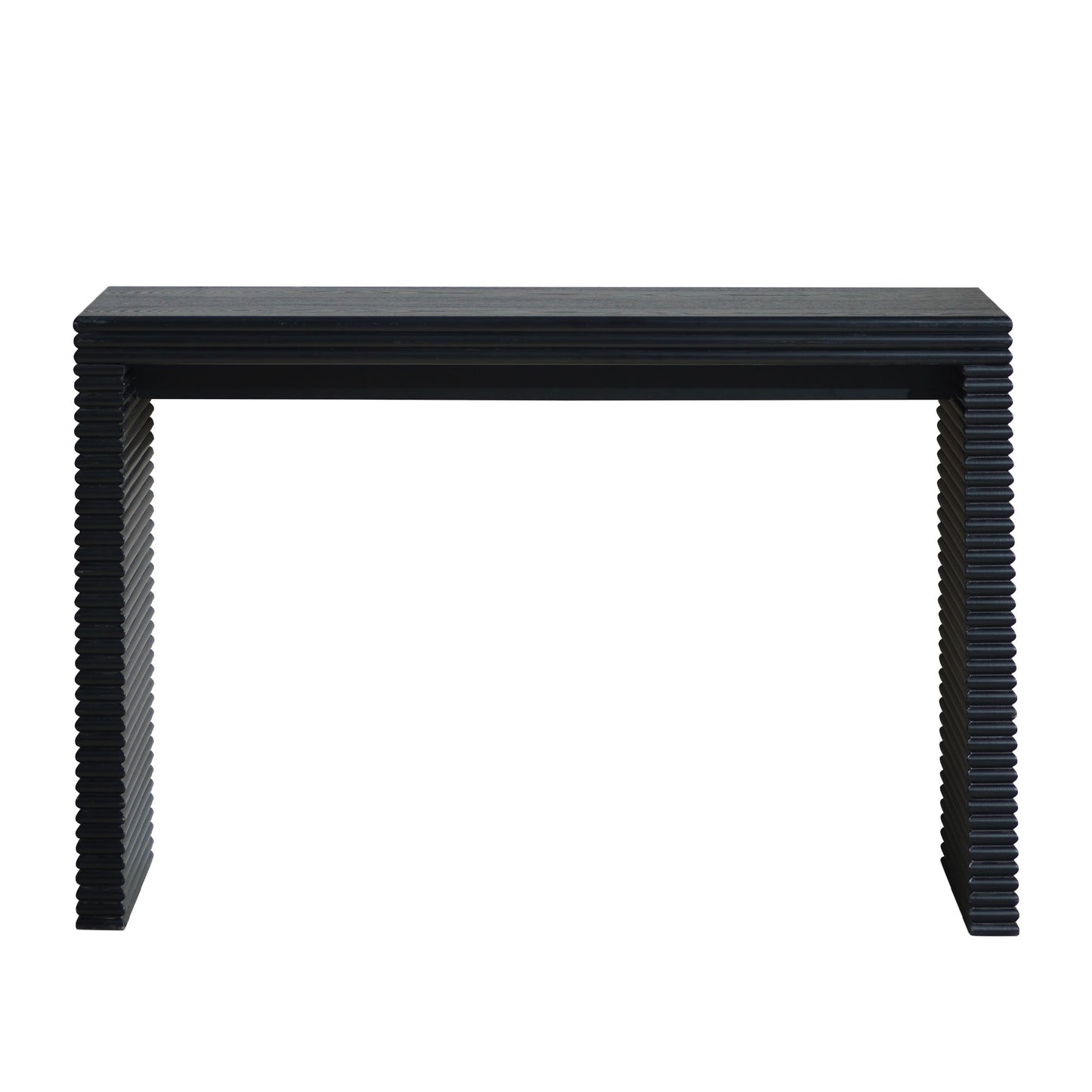 Modern Black Console Table with Ribbed Design,Wood Console Table, 47' W entryway table,Black Entry Table Narrow Console Table, Modern Hallway Table, Modern Sofa Table, Living Room Table