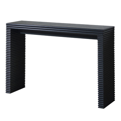 Modern Black Console Table with Ribbed Design,Wood Console Table, 47' W entryway table,Black Entry Table Narrow Console Table, Modern Hallway Table, Modern Sofa Table, Living Room Table