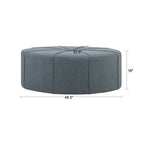 48" Ottoman,Polyester Fabric Large Cocktail Ottoman Modern Style For Living Room, Blue - Groovy Boardz