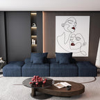 Modern Oversized Modular Sectional Sofa with 2 Ottoman and 2 seat,Sparkling Chenille Fabric Soft Cushion Sofa with 4 Pillows,4 PCS DIY Combination Tufted Sofa,No Assembly Required,BLUE