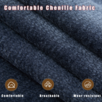 [NEW ARRIVED] [VIDEO PROVIDED]U Shaped Modular Sectional Sofa,Storage Console & Wireless Charging,2 Cup Holders,Bluetooth Speakers,2 Movable Footstools,Adjustable handrail,Movable seat,Chenille,Blue Sectional Sofa