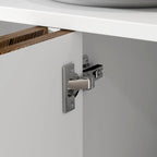 HOMCOM Modern Kitchen Sideboard Buffet Cabinet with Adjustable Shelves, 48" Coffee Bar Cabinet with Chevron Doors and Pine Wood Legs, Brown