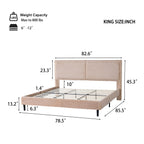 Simple Modern Camel Plush Soft Bed Comfortable Backrest Bedroom Bed,King Bed Frame