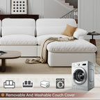 Cloud Sectional Sofa, Down-Filled Sofa, Living Room Modular Sofa, Minimalist Modern Style, Removable & Washable Sofa Cover, Chenille Fabric, Storage Function