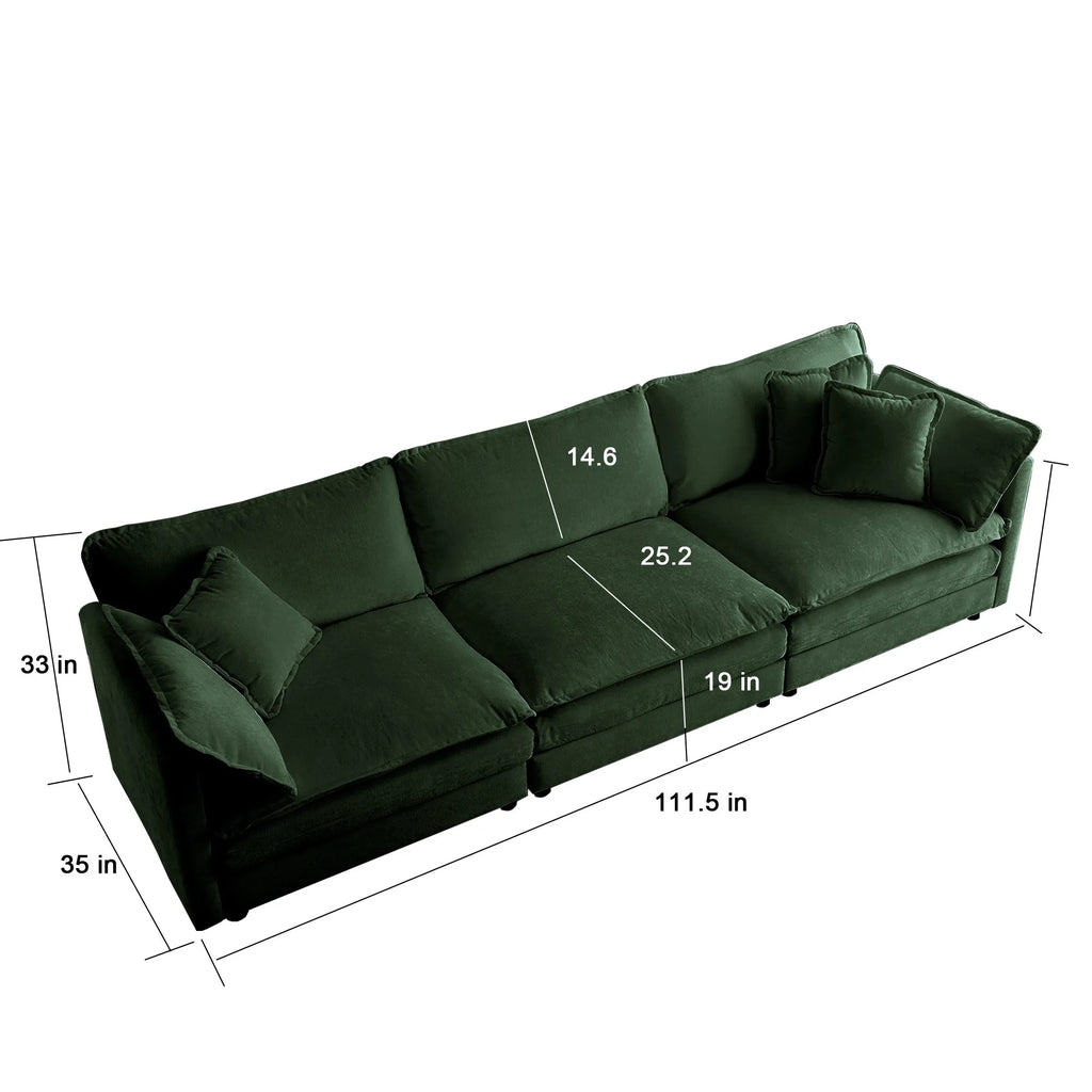 Oversized Modular Deep Seat Sectional Sofa