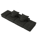 Modern Chenille Modular Sectional Sofa with Ottomans.