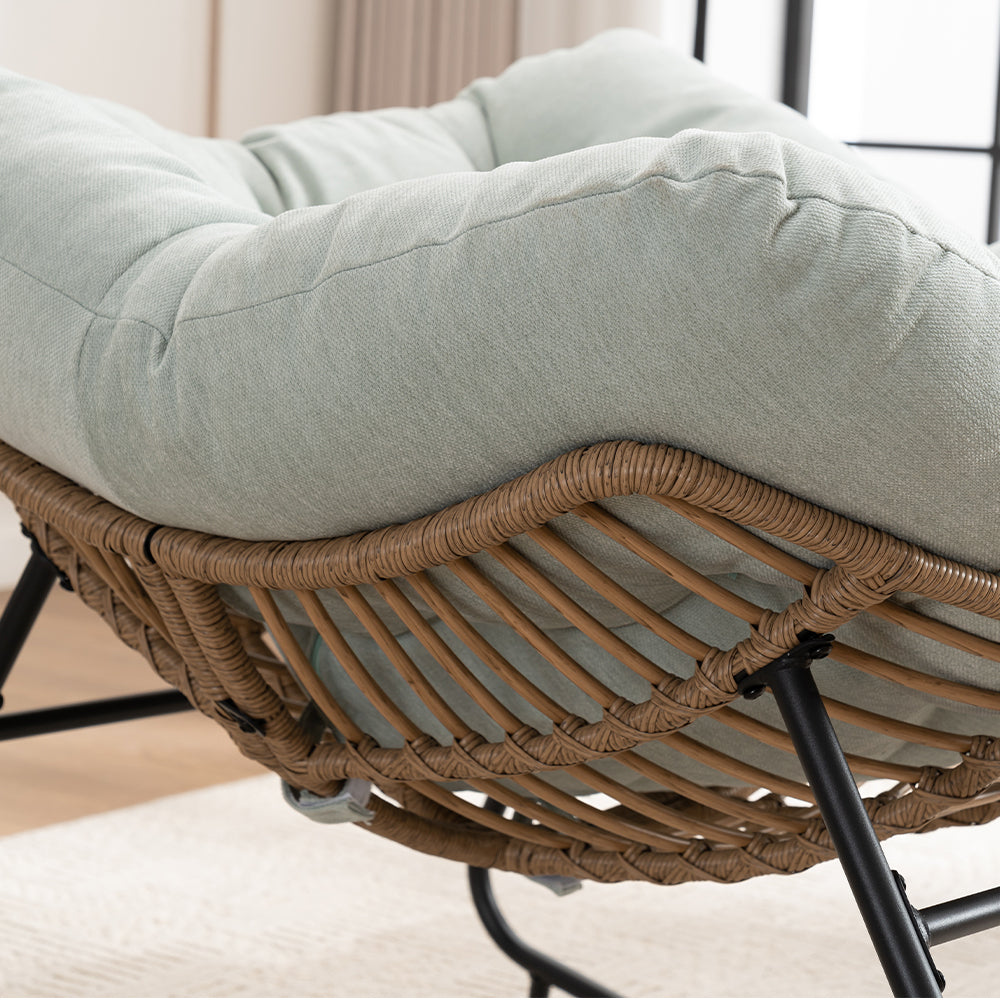 Rocking Chair, Chenille Upholstered Accent Chair, Modern Nursery Rocking Chair for Living Room, Bedroom, Apartment