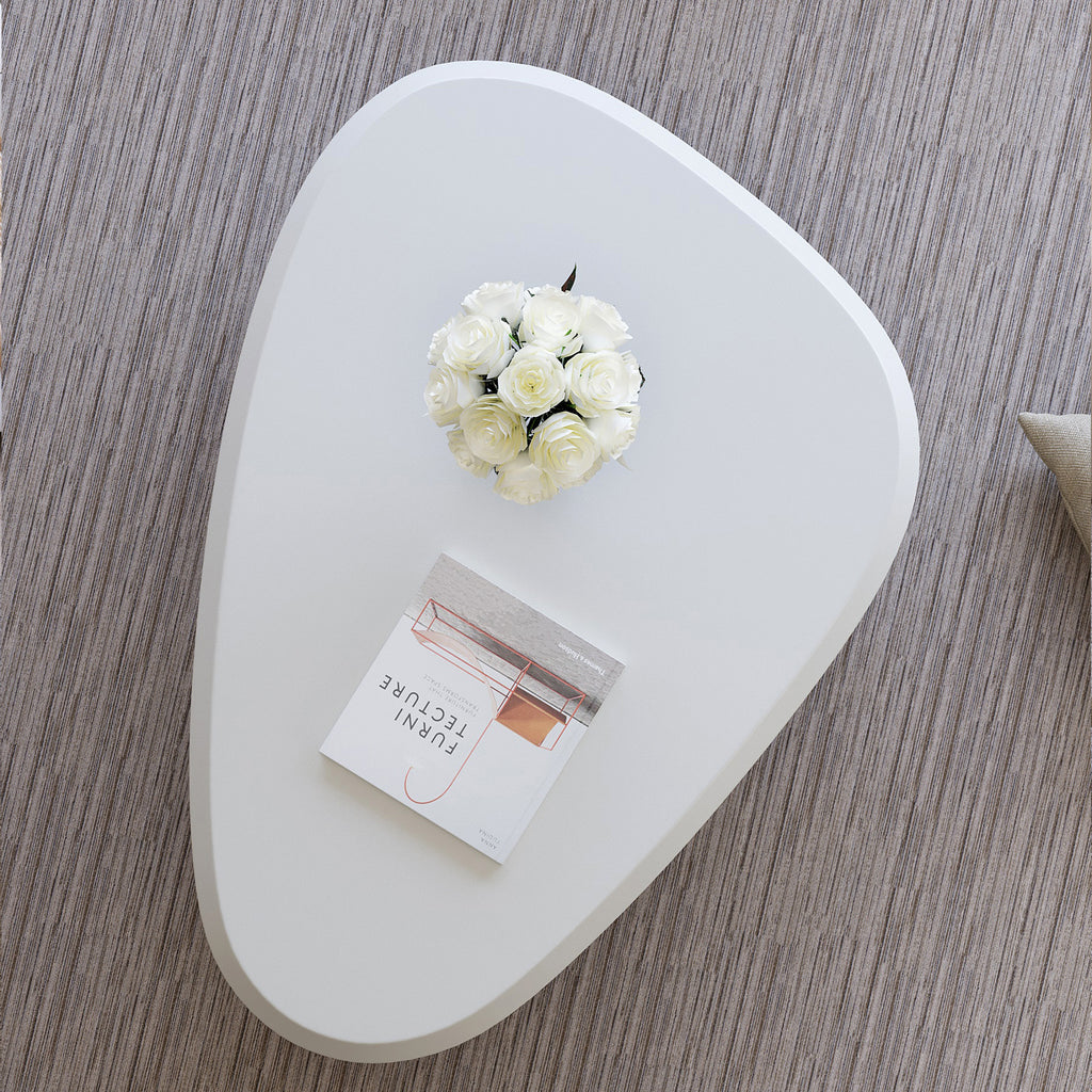 Cloud Coffee Table with 3 Ball Legs Modern Wooden Accent Center Table Unique Accent Table for Small Spaces for Living Room