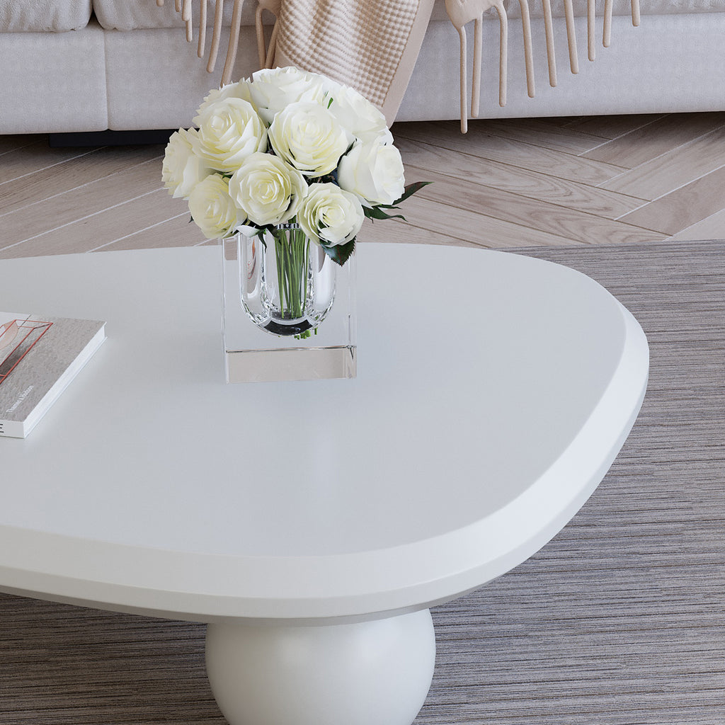 Cloud Coffee Table with 3 Ball Legs Modern Wooden Accent Center Table Unique Accent Table for Small Spaces for Living Room