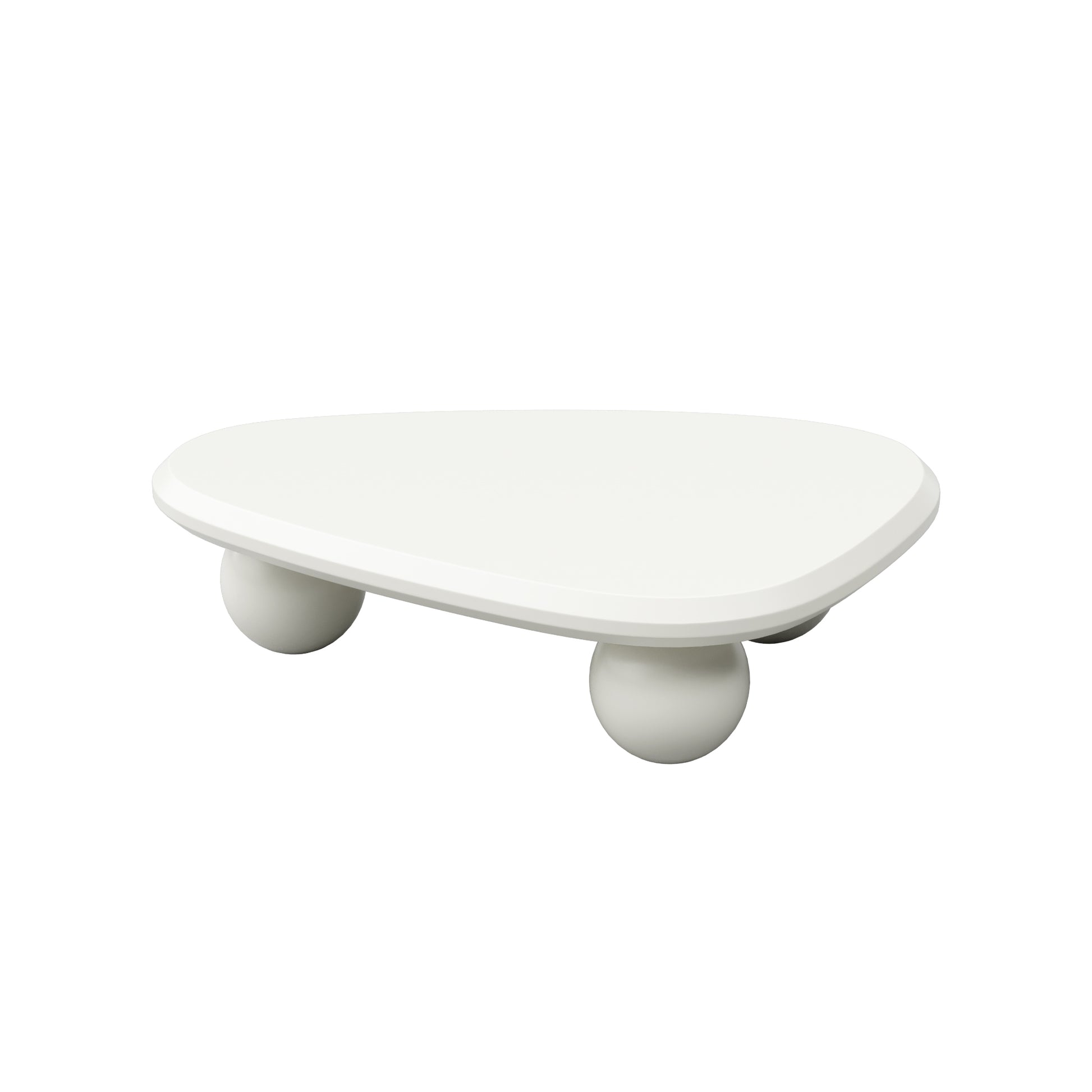 Cloud Coffee Table with 3 Ball Legs Modern Wooden Accent Center Table Unique Accent Table for Small Spaces for Living Room