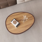 Coffee Color Marble Top goose eggs Shape Leather Coffee modern Sofa Table for Living Room furniture Coffee Table