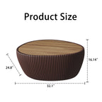 Coffee Color Marble Top goose eggs Shape Leather Coffee modern Sofa Table for Living Room furniture Coffee Table