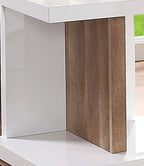End Table Modern Contemporary Style Two Tone Design High Gloss Finish Open Shelves Wooden Base White And Natural Tone Finish Coffee Table-Not Included