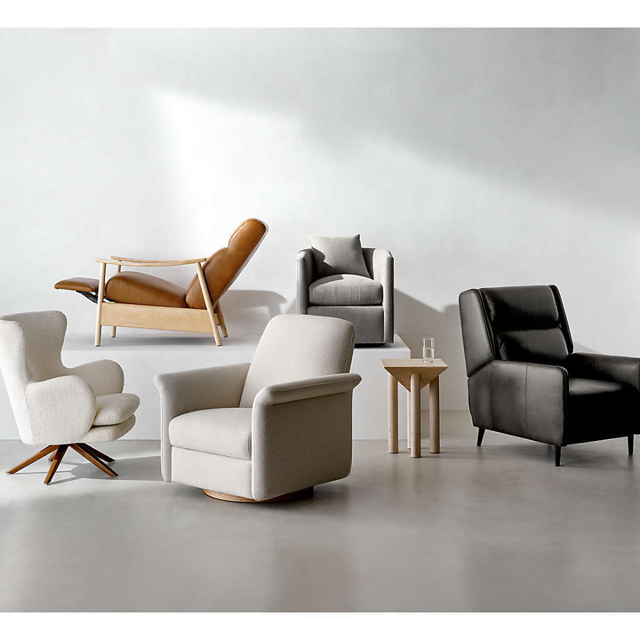 Swivel Accent Chair Modern Barrel Armchair with Wood Base for Bedroom Reading Waiting Living Room