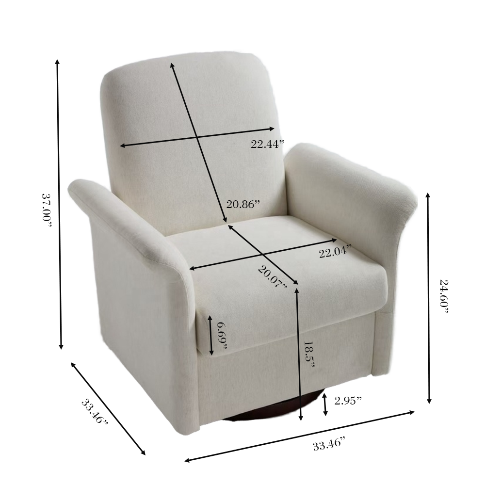 Swivel Accent Chair Modern Barrel Armchair with Wood Base for Bedroom Reading Waiting Living Room
