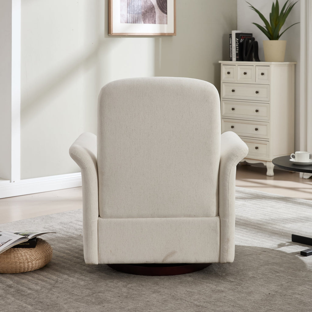 Swivel Accent Chair Modern Barrel Armchair with Wood Base for Bedroom Reading Waiting Living Room