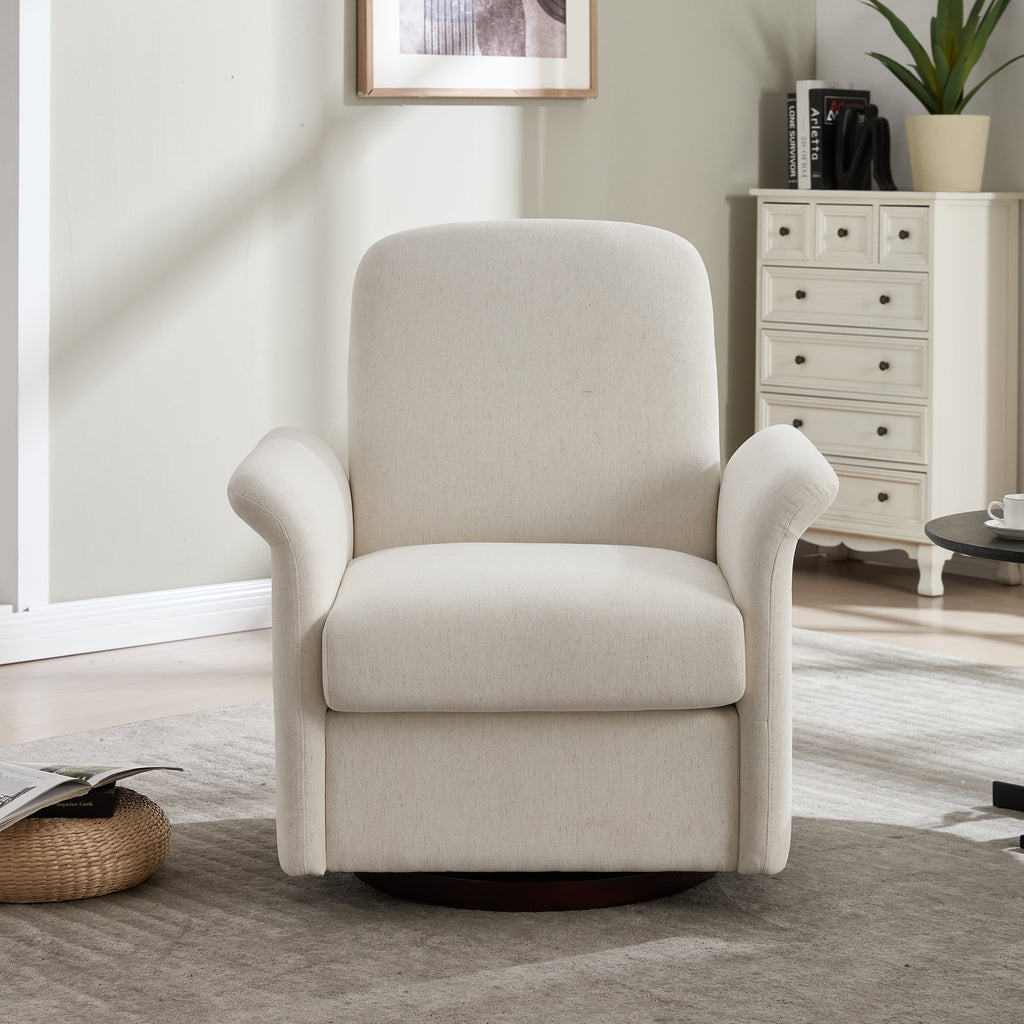 Swivel Accent Chair Modern Barrel Armchair with Wood Base for Bedroom Reading Waiting Living Room