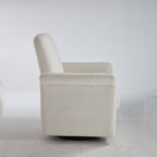 Swivel Accent Chair Modern Barrel Armchair with Wood Base for Bedroom Reading Waiting Living Room