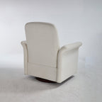 Swivel Accent Chair Modern Barrel Armchair with Wood Base for Bedroom Reading Waiting Living Room