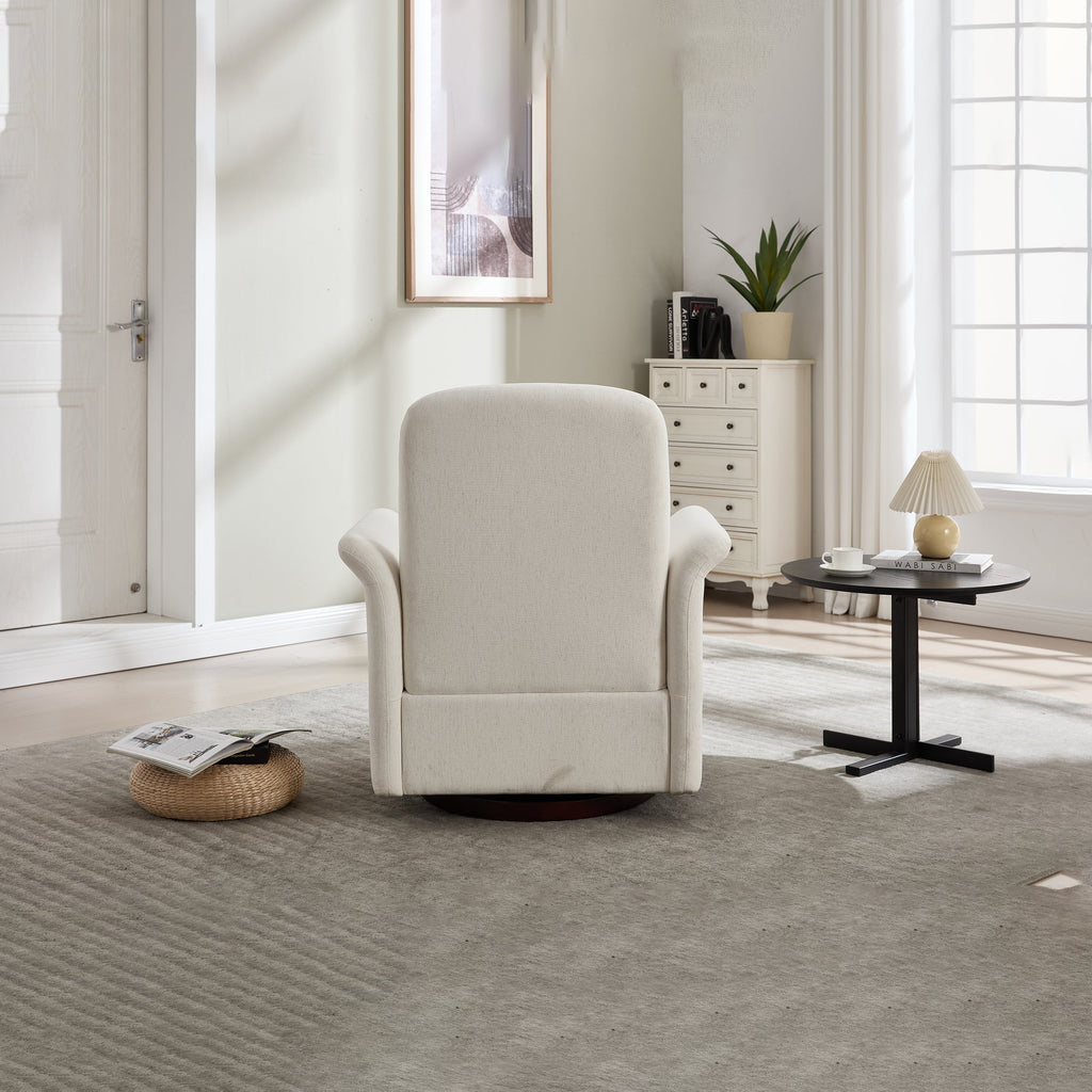 Swivel Accent Chair Modern Barrel Armchair with Wood Base for Bedroom Reading Waiting Living Room