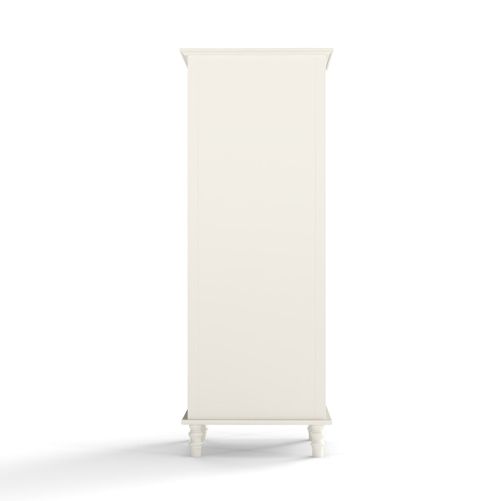 Minimalism Buffet Cabinet with Glass Doors and Double Drawer, Modern Wooden Storage Sideboard Cupboard for Living room, Dining Room Hallway Entryway (white) Buffets