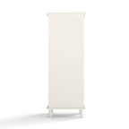 Minimalism Buffet Cabinet with Glass Doors and Double Drawer, Modern Wooden Storage Sideboard Cupboard for Living room, Dining Room Hallway Entryway (white) Buffets