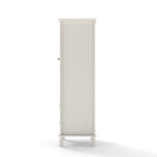 Minimalism Buffet Cabinet with Glass Doors and Double Drawer, Modern Wooden Storage Sideboard Cupboard for Living room, Dining Room Hallway Entryway (white) Buffets