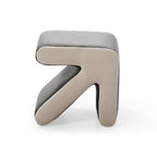 Modern Creative Upholstered Velvet Sofa Stool Kids Stool Shoe Bench Footrest Footstool Multifaceted Stool Ottoman Coffee Table Arrow Design Handicraft Decoration for Living Room Bedroom,Grey+Beige.