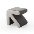 Modern Creative Upholstered Velvet Sofa Stool Kids Stool Shoe Bench Footrest Footstool Multifaceted Stool Ottoman Coffee Table Arrow Design Handicraft Decoration for Living Room Bedroom,Grey+Beige.