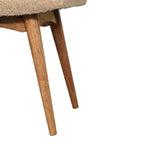 Artisan Furniture Solid Wood Boucle Cream Curved Bench