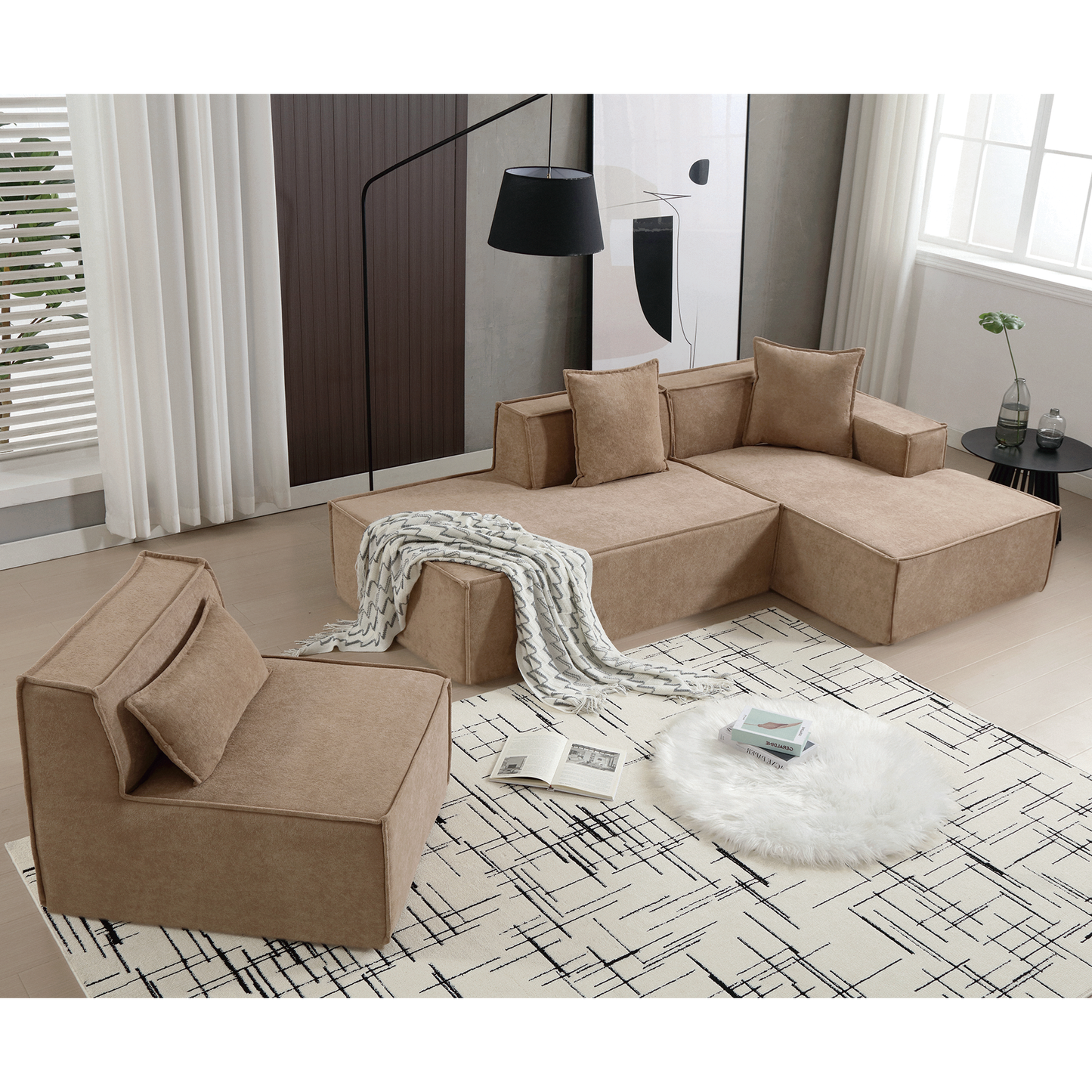 Customizable L-Shaped Modular Sofa Sectional for Modern Living Spaces - Groovy Boardz