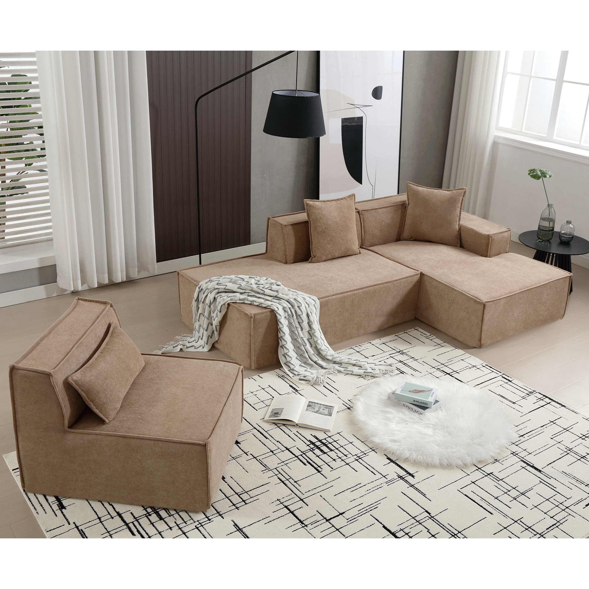 Customizable L-Shaped Modular Sofa Sectional for Modern Living Spaces - Groovy Boardz