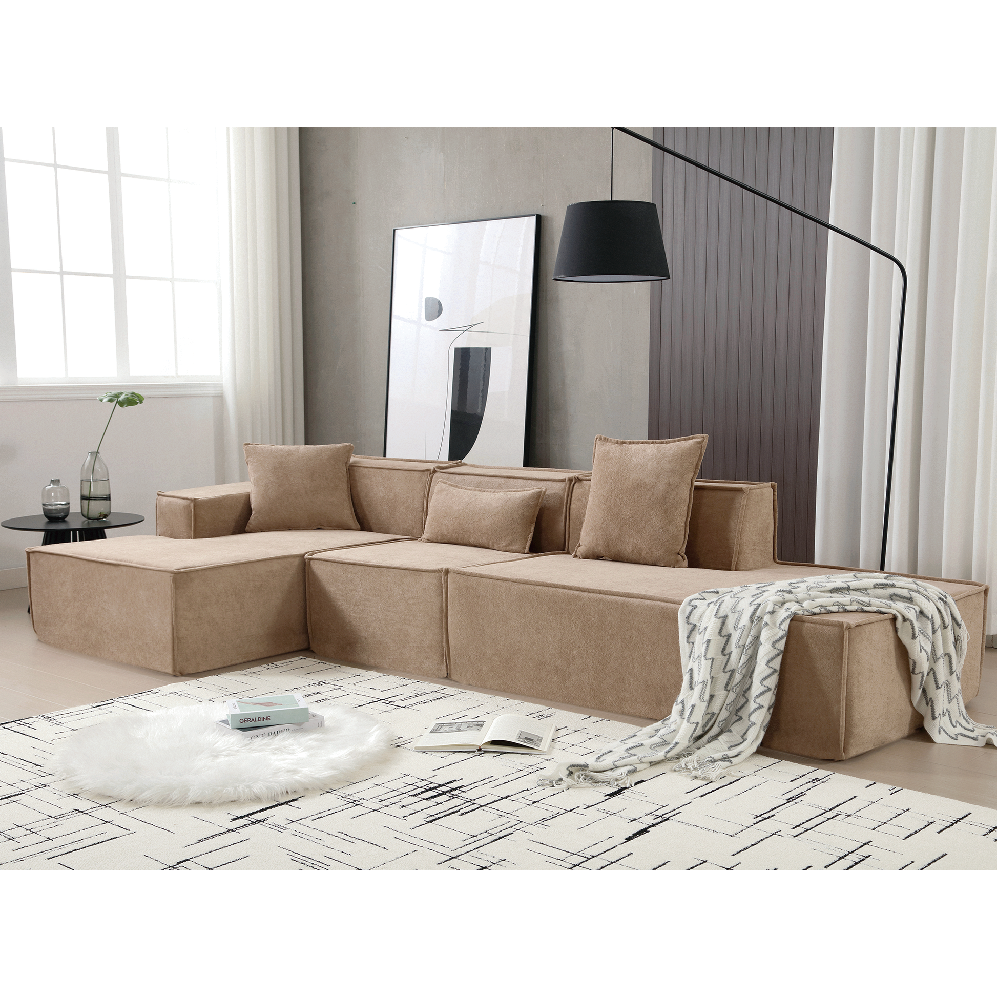 Customizable L-Shaped Modular Sofa Sectional for Modern Living Spaces - Groovy Boardz
