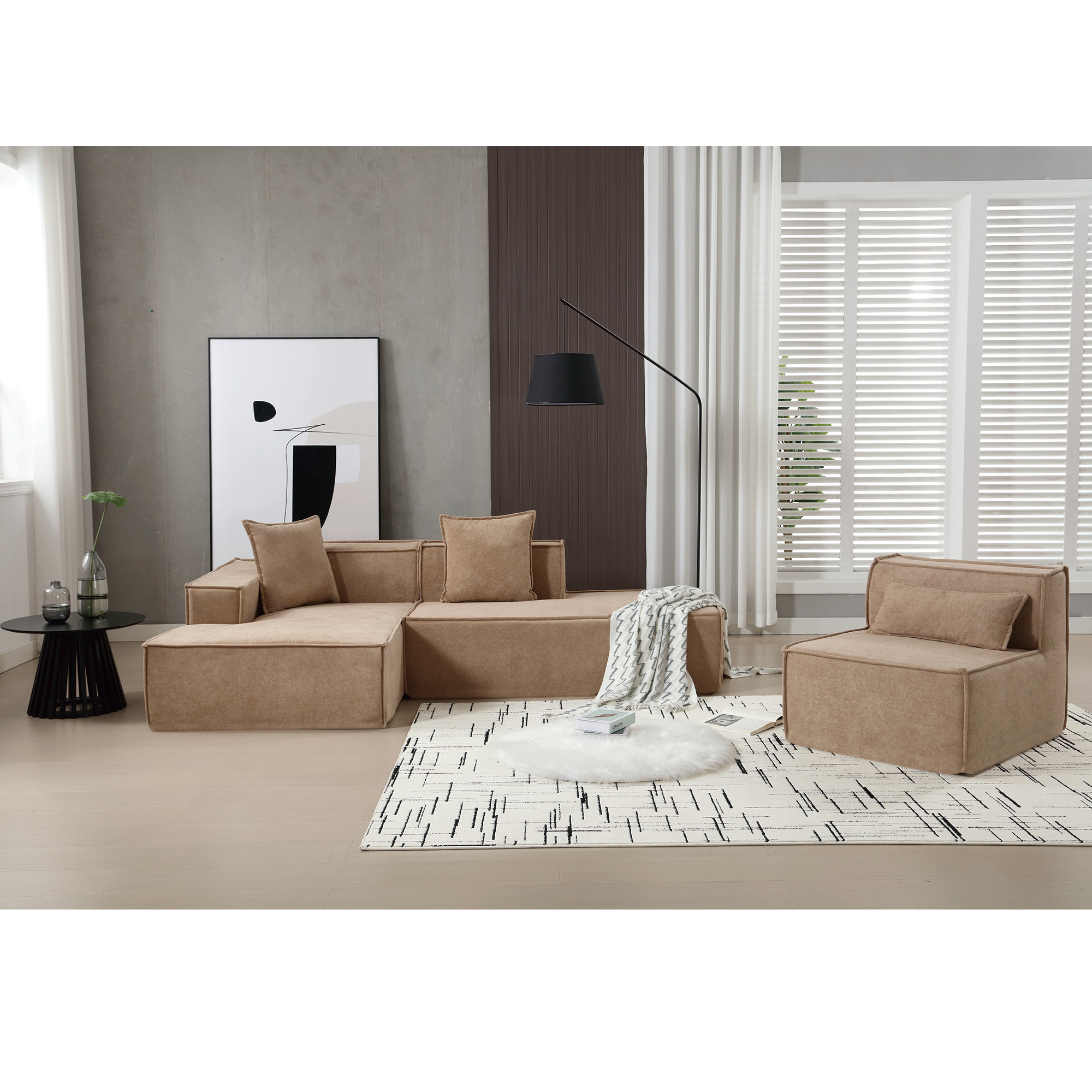 Customizable L-Shaped Modular Sofa Sectional for Modern Living Spaces - Groovy Boardz