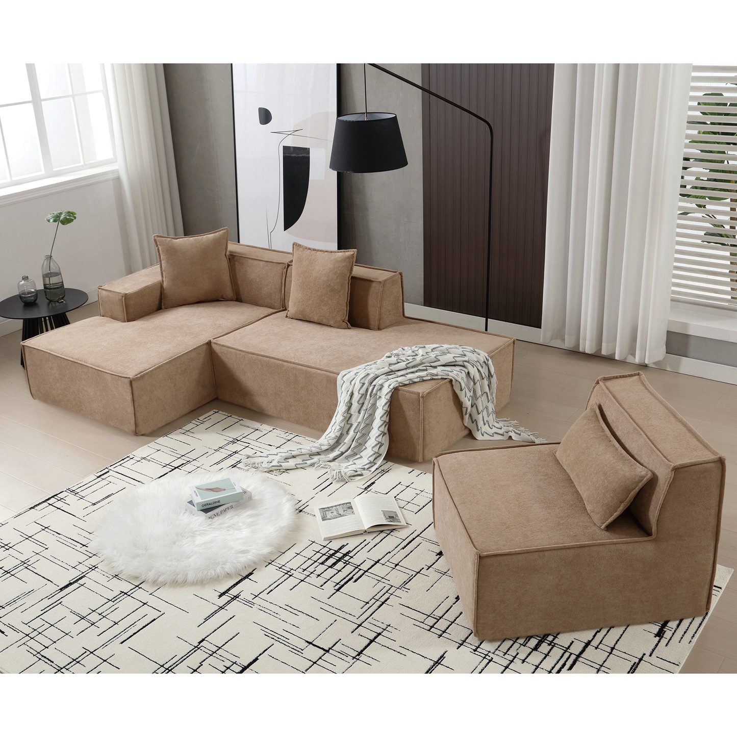 Customizable L-Shaped Modular Sofa Sectional for Modern Living Spaces - Groovy Boardz