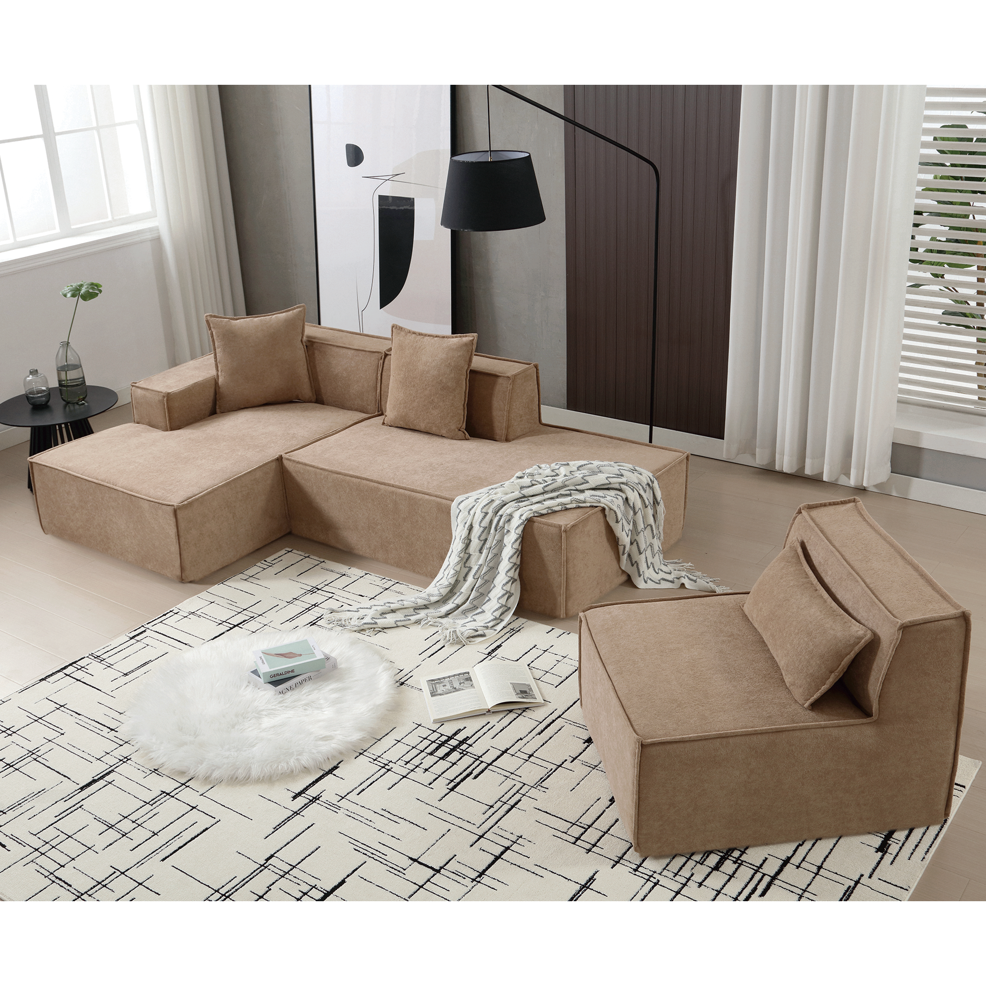 Customizable L-Shaped Modular Sofa Sectional for Modern Living Spaces - Groovy Boardz
