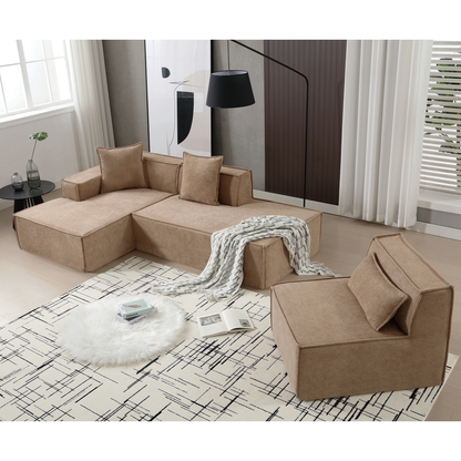 Customizable L-Shaped Modular Sofa Sectional for Modern Living Spaces - Groovy Boardz