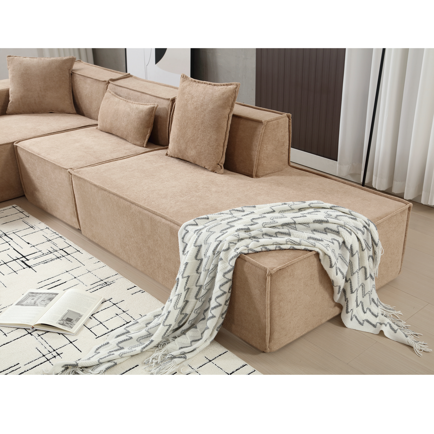 Customizable L-Shaped Modular Sofa Sectional for Modern Living Spaces - Groovy Boardz