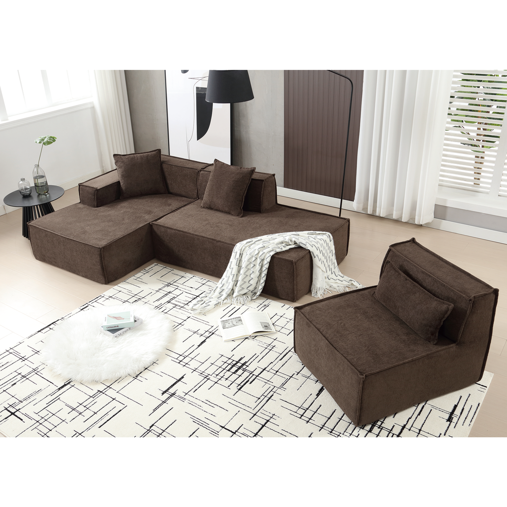 Customizable L-Shaped Modular Sofa Sectional for Modern Living Spaces - Groovy Boardz