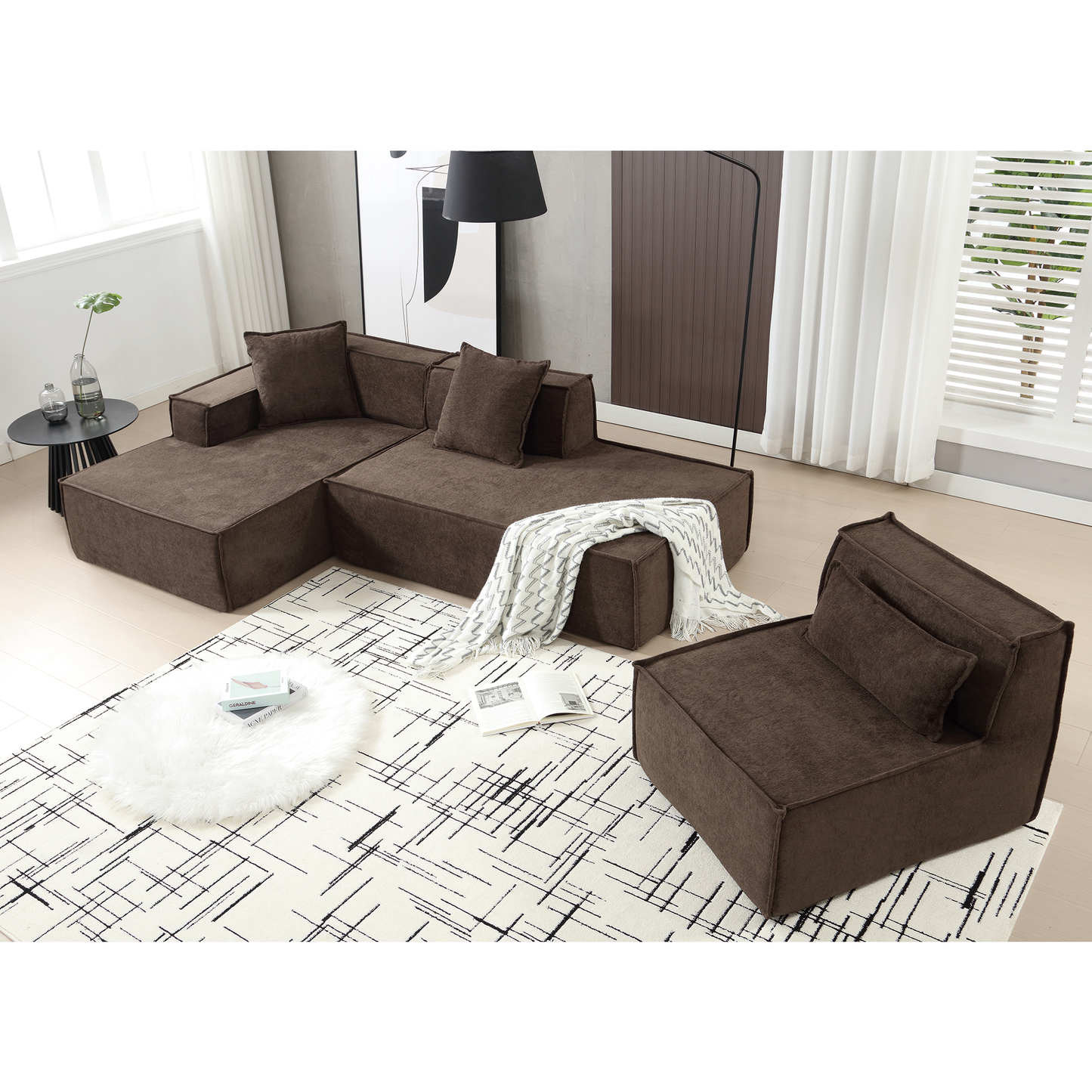 Customizable L-Shaped Modular Sofa Sectional for Modern Living Spaces - Groovy Boardz
