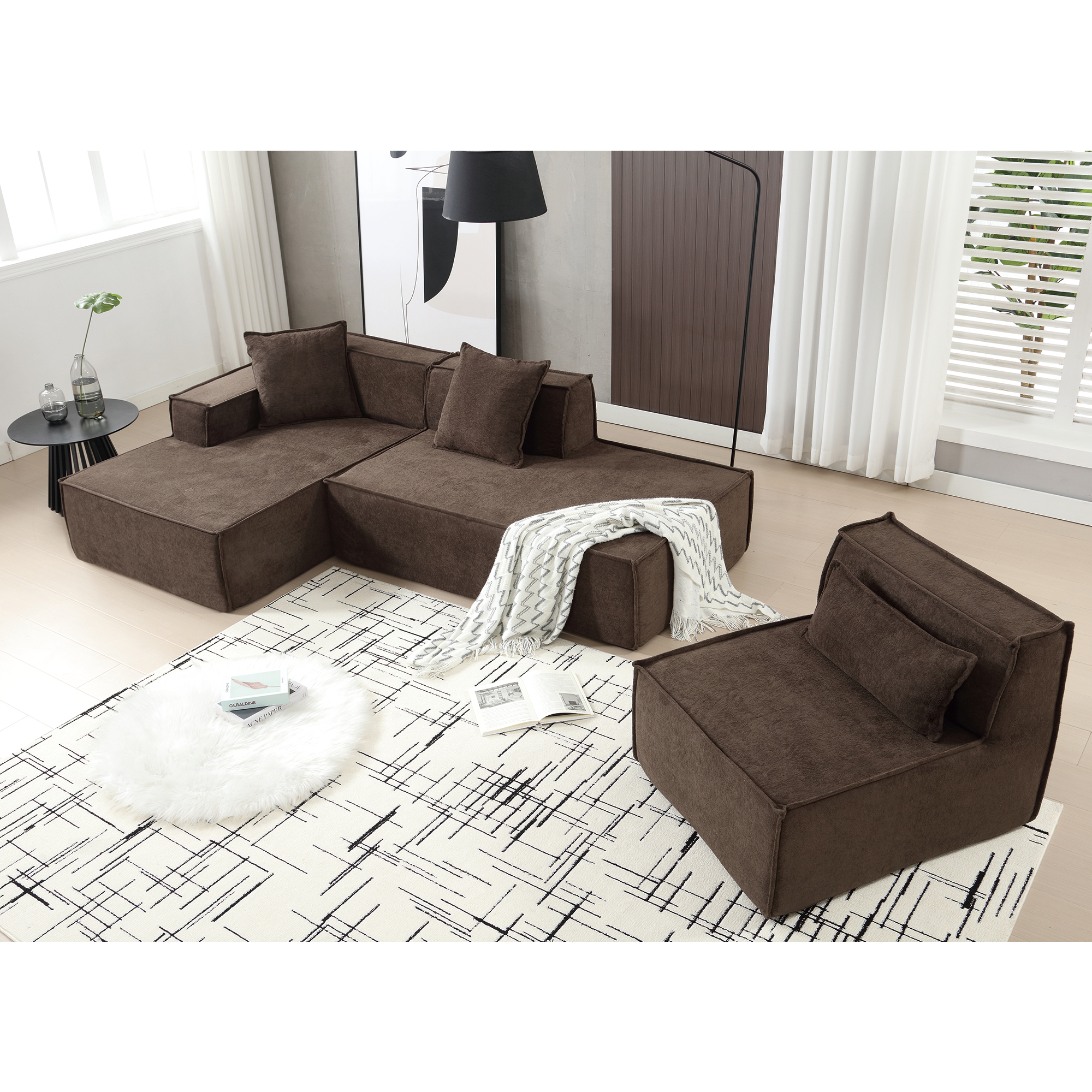Customizable L-Shaped Modular Sofa Sectional for Modern Living Spaces - Groovy Boardz