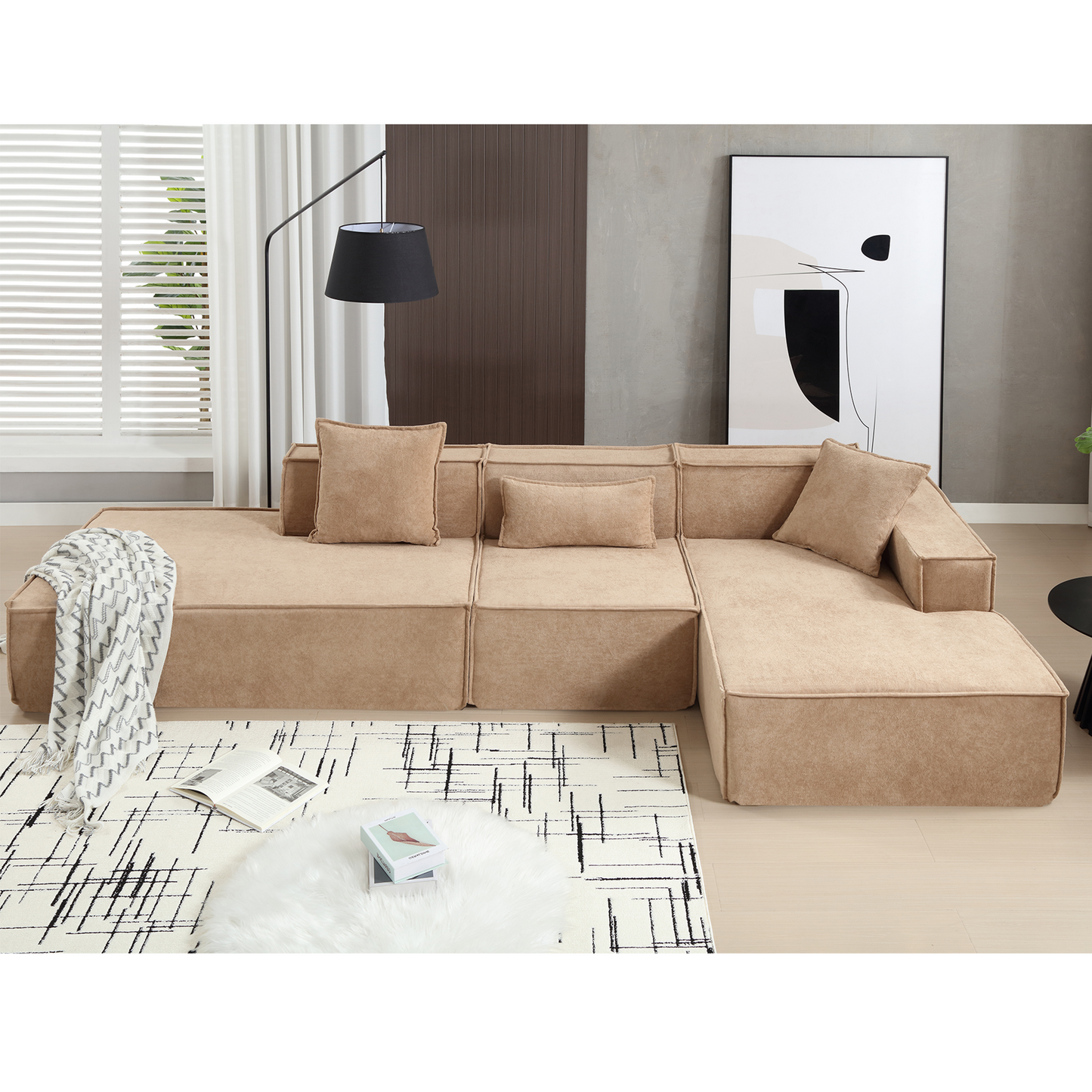 Customizable L-Shaped Modular Sofa Sectional for Modern Living Spaces - Groovy Boardz