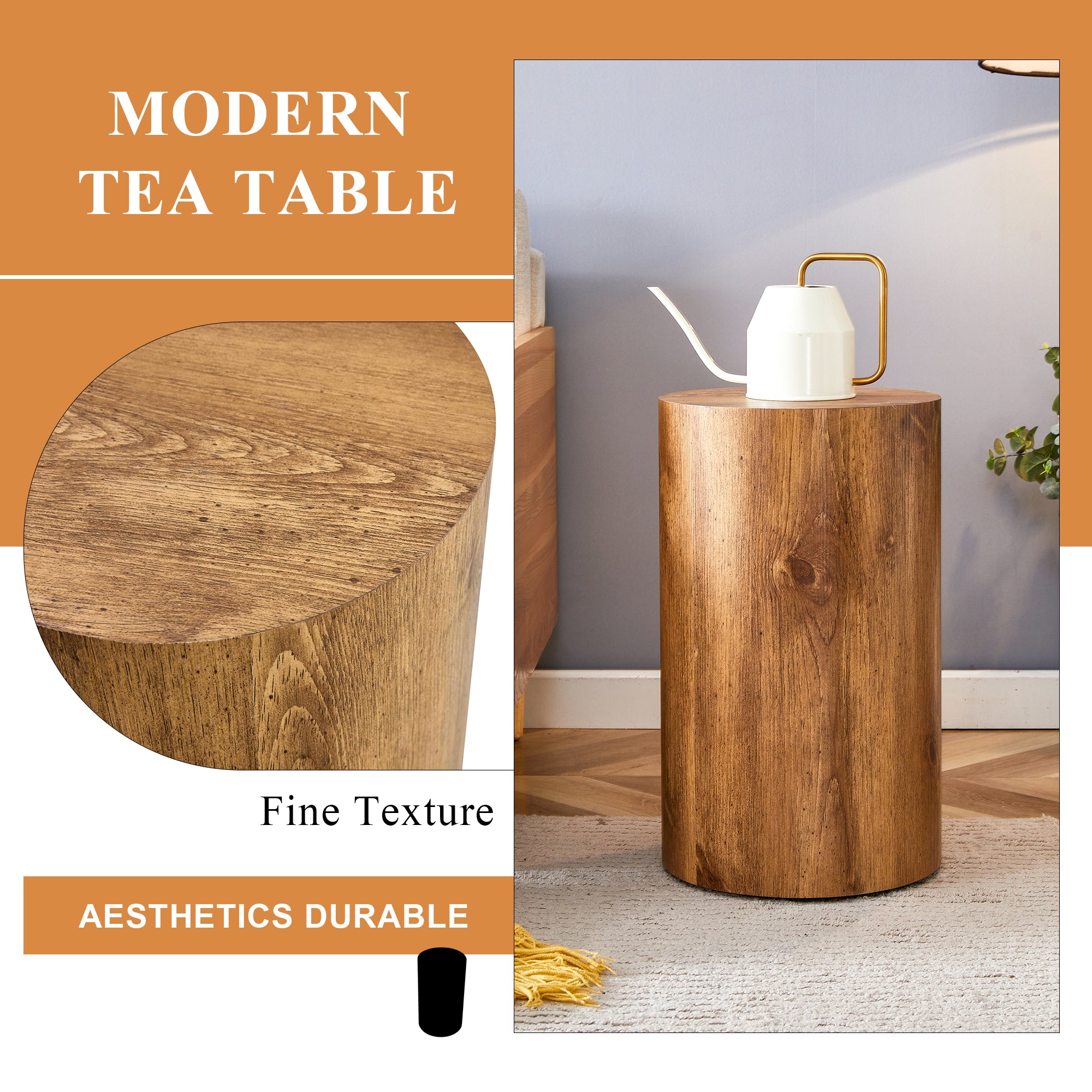 The cylindrical table with its patterned design can be easily integrated into a variety of interior styles, from coffee tables to small dining tables, workbenches.W1151P200296