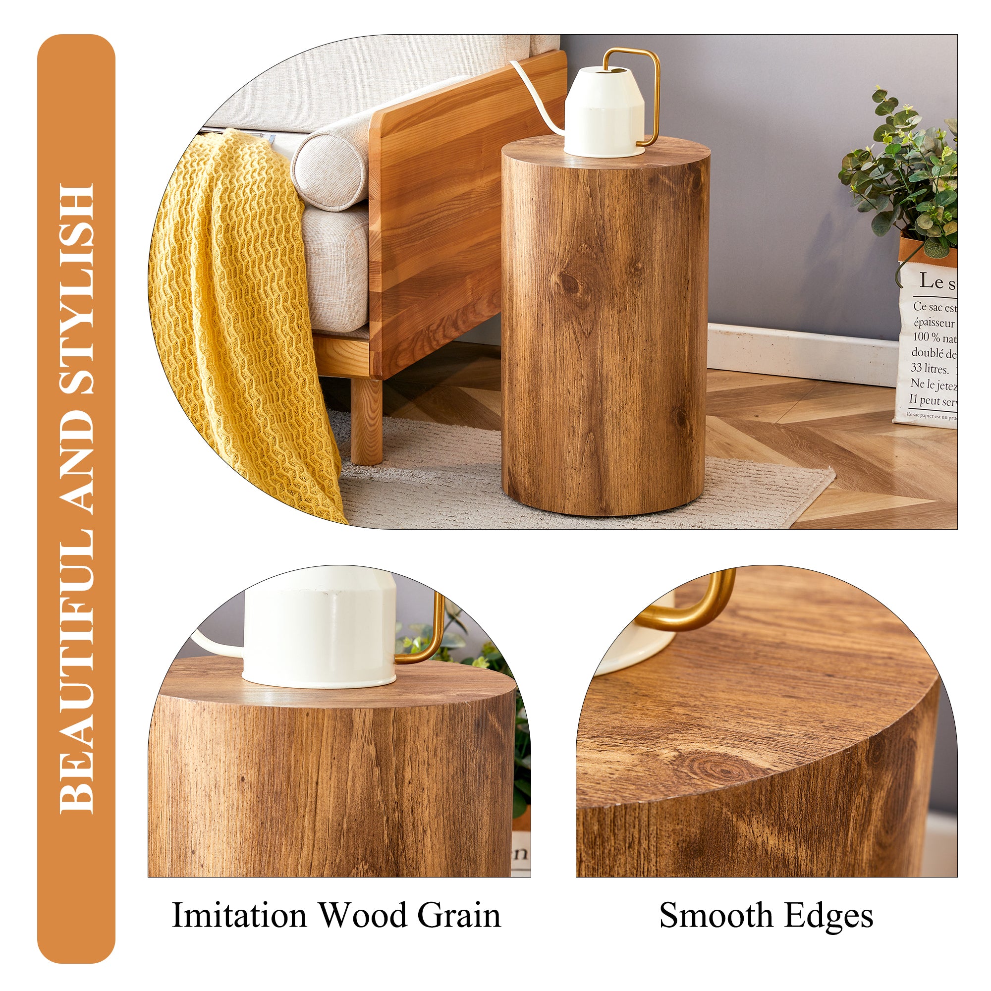 The cylindrical table with its patterned design can be easily integrated into a variety of interior styles, from coffee tables to small dining tables, workbenches.W1151P200296